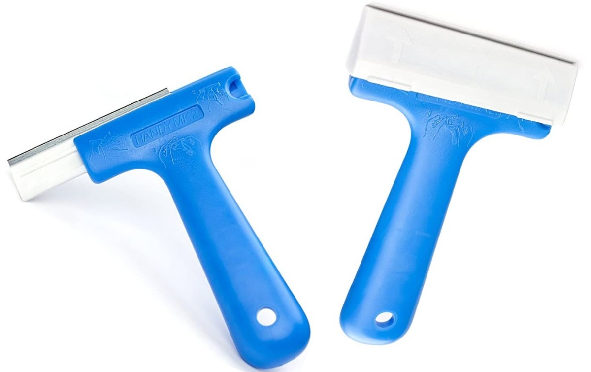 Handy Housewares Durable 3 Nylon Plastic Pan Scraper Tool with Anti-Slip Handle - Random Color (1-Pack)