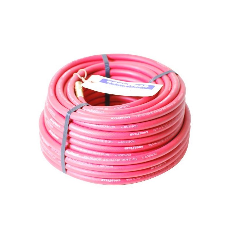 Hose 1/4in 100ft Red Rubber with GH Fittings 