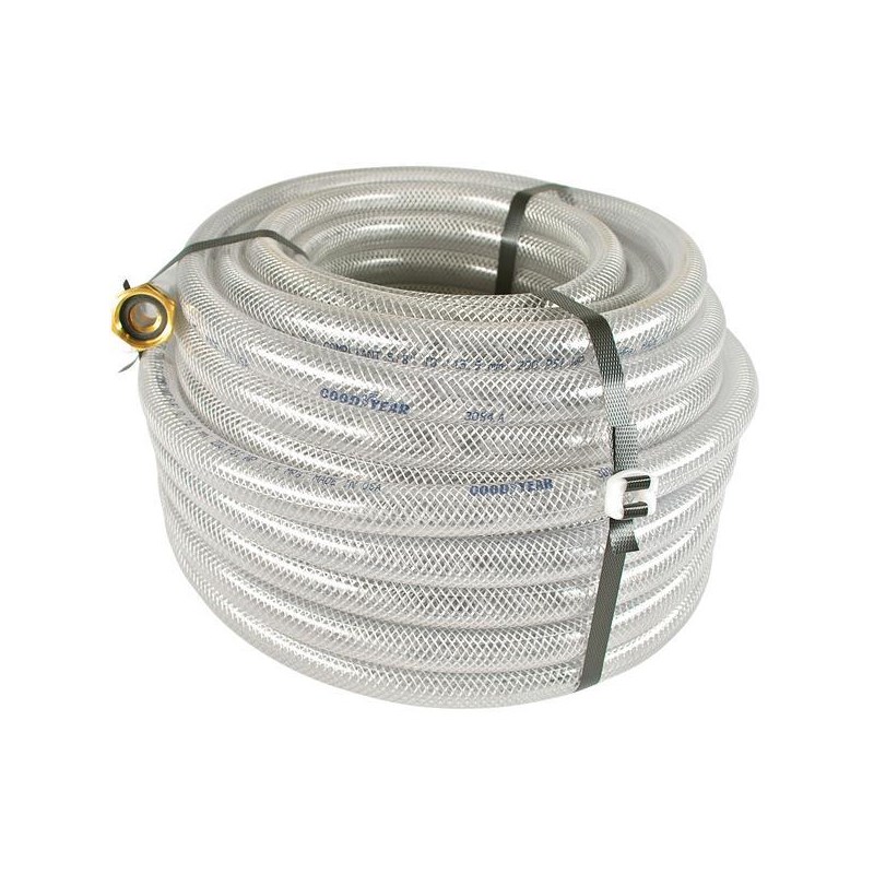 Hose 5/8in 100ft Clear Braided