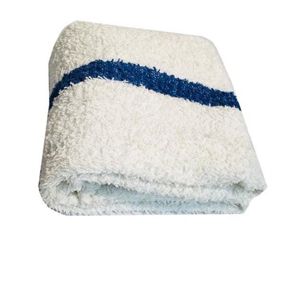 Towel Terry 24 x 50 ea White/blue stripe