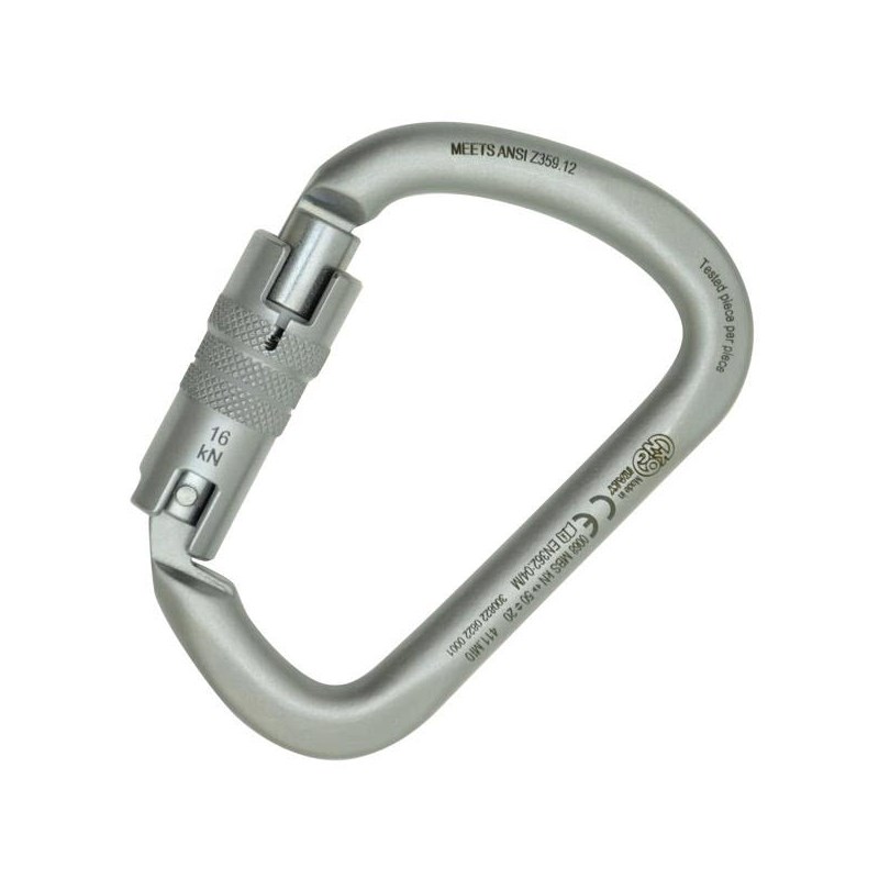 ANSI XL Steel Twist Lock Carabiner White