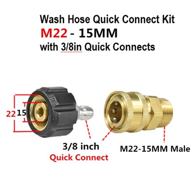 ProTool M22 15MM Hose Quick Connector Kit with 3/8 Quick Connects  Image 1
