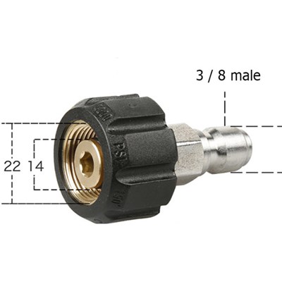 M22 14MM Twist to 3/8in Plug Quick Connect Image 1