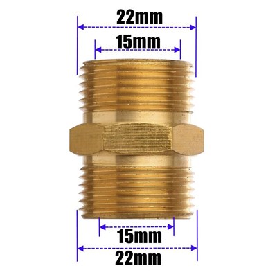 M22 15mm to M22 15MM Twist Union Brass Image 4