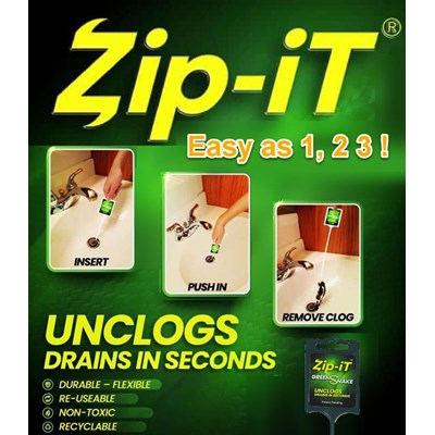 Zip-It Green Snake Drain Cleaner Image 1