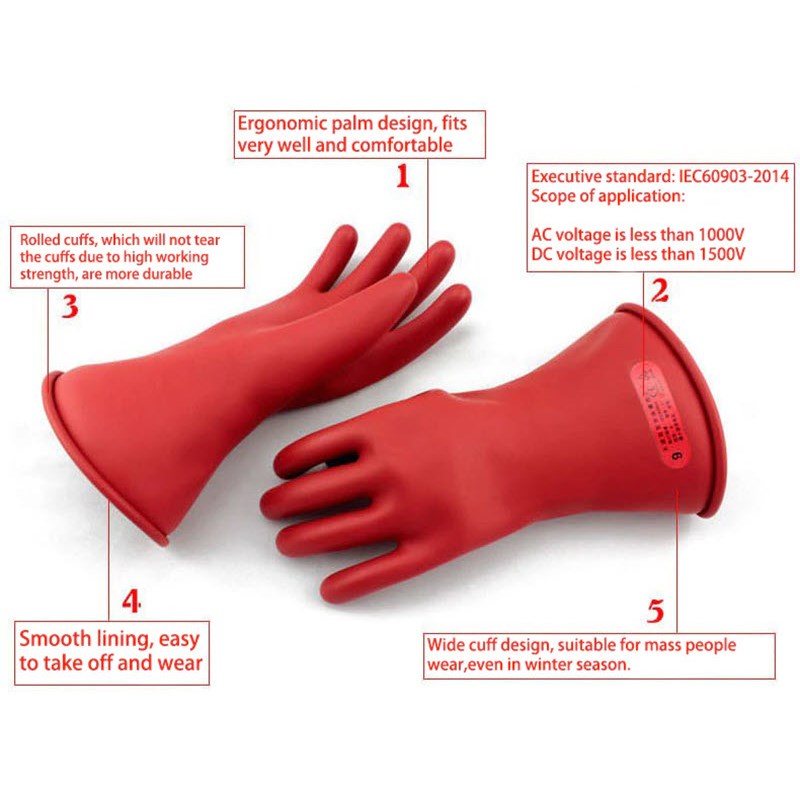 Gloves 5kv Rated  Class 0 Large Natural Rubber Image 2