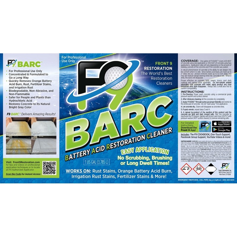 F9 BARC Rust and Oxidation Stain Concentrated Concrete Cleaner