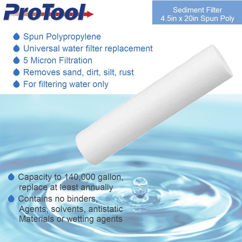 ProTool Sediment Filter 4.5in x 20in Spun Poly Image 2