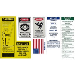 Ladder Safety Labels sheet Metallic