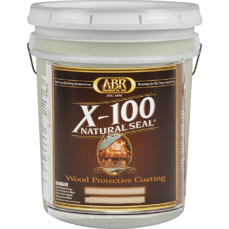 X-100 Natural Seal Wood Protective Coating 5 Gallon Cedar Gold Tone